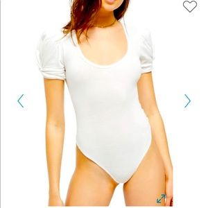 Free People Ava Puff Sleeve Bodysuit NWT!